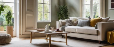 Plinthe en bois blanc pour salon : éclairage et élégance naturelle